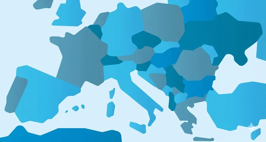 Map of Europe in flat design